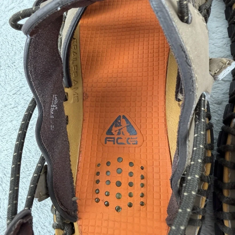RARE! Vintage Nike ACG Considered Cooper Canyon Brown Leather‎ Sandals Sz 11-EUC